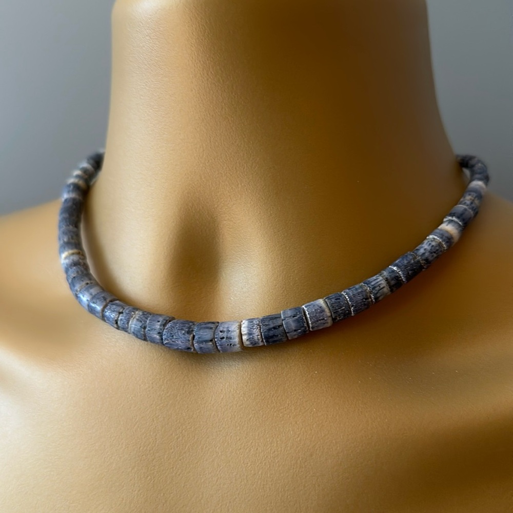 Denim Blue Coral Choker